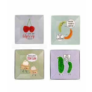 Purple Lemonade Adorable Appetizer Plate Set holiday gift idea 6 in X 6 in